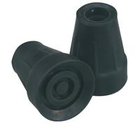 REMEDIA ONE - Gommini per Stampelle in Gomma Antiscivolo, Puntali di Ricambio per Stampelle Ortopediche Ø 18 mm (Nero, 2 Pezzi)