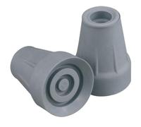 REMEDIA ONE - Gommini per Stampelle in Gomma Antiscivolo, Puntali di Ricambio per Stampelle Ortopediche Ø 18 mm (Grigio, 2 Pezzi)