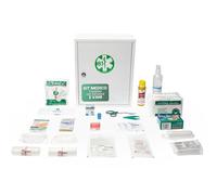 REMEDIA ONE - Kit Pronto Soccorso Aziendale Allegato 1 in Metallo con Serratura - Cassetta Medica 2 Vani e 1 Ripiano Interno