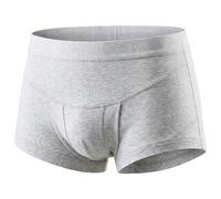 REMEDIA ONE - Mutande per Ernia Inguinale Uomo, Mutande Contenitive Uomo in Cotone Elastico con Tasche per Pelotte - Boxer Grigio Melange Tg 5 97-104 cm