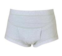 REMEDIA ONE - Mutande per Ernia Inguinale Uomo, Mutande Contenitive Uomo in Cotone Elastico con Tasche per Pelotte - Boxer Grigio Melange Tg 1 69-75 cm