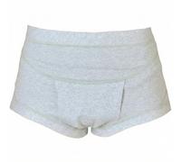 REMEDIA ONE - Mutande per Ernia Inguinale Uomo, Mutande Contenitive Uomo in Cotone Elastico con Tasche per Pelotte - Boxer Grigio Melange Tg 6 105-112 cm