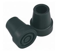 REMEDIA ONE - Puntale per Bastone per Anziani in Gomma Antiscivolo, Gommini di Ricambio per Bastone da Passeggio Ø 18 mm, 2 Pezzi - Nero
