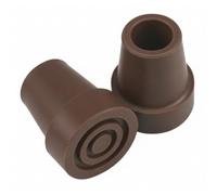 REMEDIA ONE - Puntale per Bastone per Anziani in Gomma Antiscivolo, Gommini di Ricambio per Bastone da Passeggio Ø 18 mm, 2 Pezzi - Marrone