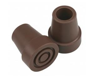 REMEDIA ONE - Puntale per Bastone per Anziani in Gomma Antiscivolo, Gommini di Ricambio per Bastone da Passeggio Ø 18 mm, 2 Pezzi - Marrone