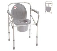 REMEDIA ONE Rialzo WC per Anziani 4 in 1 Pieghevole in Alluminio Anodizzato
