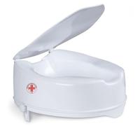 REMEDIA ONE - Rialzo WC per Anziani con Coperchio, Alzata per Wc Regolabile, Alzawater per Protesi Anca, Seduta Ergonomica - Bianco, 14 cm