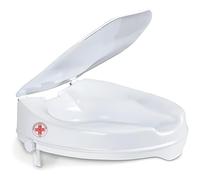 REMEDIA ONE - Rialzo WC per Anziani con Coperchio, Alzata per Wc Regolabile, Alzawater per Protesi Anca, Seduta Ergonomica - Bianco, 6 cm