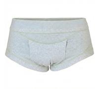 REMEDIA ONE - Slip Ernia Inguinale Uomo Contenitivo, Mutande per Ernia Inguinale Uomo in Cotone Elastico e Tasche per Pelotte - Slip Grigio Melange Tg 6 105-112 cm