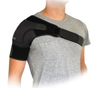 REMEDIA ONE Tutore Spalla in Neoprene Ambidestro Regolabile, Taglia Unica | Supporto Spalla per Uomo e Donna, Sostegno per Lesioni, Distorsioni e Dolore, Aiuta la Stabilità e la Postura, Nero