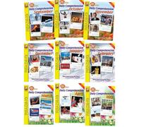 Remedia Publications Daily Comprehension 9 Workbook Set - 21st Century, Nonfiction Passages with Questions, Reading Level Grades, Monthly Practice Books for Reading Skills & Critical Thinking