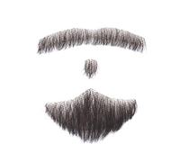 Remeehi Barba da uomo nera naturale di capelli veri, in pizzo, fatta a mano, baffi artificiali, costume, pretend beards 3-4#