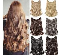 RemeeHi Capelli umani ricci nascosti corona invisibile filo pezzi di capelli per le donne 80g 20 pollici 25cm 10# medio marrone dorato