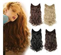 RemeeHi Extension segrete di capelli umani ricci di bellezza con filo di pesce, per donne, 100 g, 22 pollici, 28 cm, 2# marrone scuro