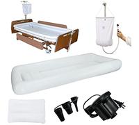 REMEK Set Doccia Gonfiabile da Comodino, Vasca da Bagno Gonfiabile per Adulti con Pompa Ad Aria Elettrica E Soffione Doccia Vasca da Bagno Portatile per Anziani