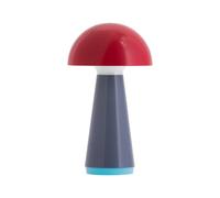 REMEMBER Lampada da tavolo Bob Red, altezza 28 cm, diametro 16 cm, plastica, moderna lampada da tavolo a LED per soggiorno, scrivania o comodino, design decorativo