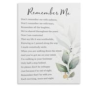 Remember Me Poem Poster Canvas Wall Art Sentimental Decor for Living Room Bedroom Home Office(Framed,08x12inch(20x30cm))