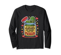 Remember Name Just Say Pickles Cartoon Veggie Joke with Cute Maglia a Manica
