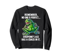 Remember No One Is Perfect Funny Frog Crude Humor Citazione Felpa
