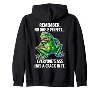 Remember No One Is Perfect Funny Frog Crude Humor Citazione Felpa con Cappuccio