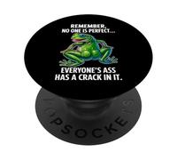 Remember No One Is Perfect Funny Frog Crude Humor Citazione PopSockets PopGrip Adesivo