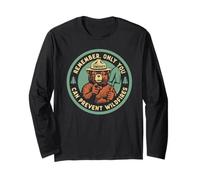 Remember Only You Can Prevent Wildfires Pointing Smokey Bear Maglia a Manica