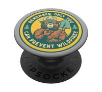 Remember Only You Can Prevent Wildfires Pointing Smokey Bear PopSockets PopGrip Adesivo