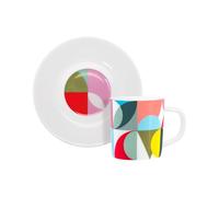 Remember Tazzina da caffè con piattino Solena, 80 ml, porcellana fine Bone Cina, lavabile in lavastoviglie e forno a microonde, set di tazze da caffè con piattino, tazza da caffè di design