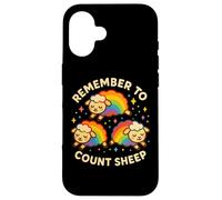 "Remember to Count Sheep" Carino Divertente Personaggio Umorismo Custodia per iPhone 16