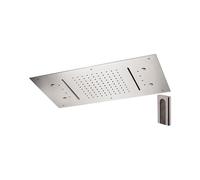 Remer - Soffione a soffitto 3 getti 70X40 cm con led e doppia cascata - 357RR7040N2CW