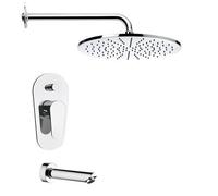 Remer tsf2141-cr TSF2141 Peleo moderna rotonda vasca e doccia rubinetto set, cromo lucido