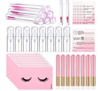 Remerry Set di 40 pennelli per shampoo e ciglia, usa e getta, per mascara, con pompa in schiuma, istruzioni per la cura delle ciglia, accessori per ciglia per donne e mamme (stile borsa con cerniera)