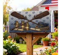 Remi, coperture magnetiche per cassette postali, lanterne rustiche nautiche in corda estiva blu per le vacanze, decorazioni per casa e giardino, 45,7 x 53,3 cm