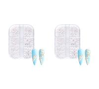 Remingtape 2 scatole di perline decorazioni per unghie ciondoli rotondi per unghie parti per unghie in acciaio dorato perline sfere gioielli accessori per nail art colore: ZZ13