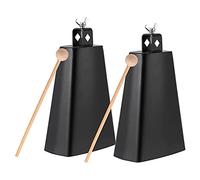 Remingtape 2 x 8, campanella manuale a percussione con bastoncini in legno per batteria, sport, casa, fattoria, colore nero