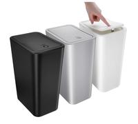 Remingtape 3 piccoli bidoni da bagno con coperchio 2,6 Pattumiera sottile per cucina/camera da letto/ufficio/dormitorio, durevole, facile da usare, 22,2 cm x 15,7 cm x 33,3 cm