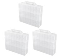 Remingtape 3 x 48 celle a 2 strati, organizzatore per unghie portatile, trasparente, realizzato a mano, scatola di immagazzinaggio regolabile