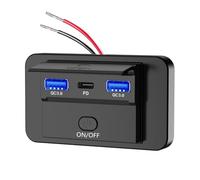 Remingtape 66 W 12 V Caricatore Panel Montaggio a parete QC3.0 + PD3.0 + QC3.0 Presa USB per Auto Marine Bus RV Truck