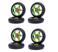 Remingtape 8 pezzi scooter da 100 mm con cuscinetti in alluminio, resistente all'usura, in poliuretano, accessori per scooter, colore: verde