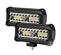 Remingtape Barra LED da 2 Pezzi Barra Un LED da 7 Pollici 3 File Fascio Combinato di Luce da per la Guida Fuoristrada Barca Auto Trattore Camion SUV 12V 24V B