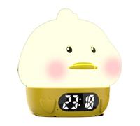 Remingtape Luci Sveglia per Bambini: Luci Notturne A Forma di Papera, Display della Temperatura, Cambio Colore RGB, Timer Sveglia, Ricaricabile