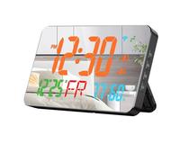 Remingtape Orologio Digitale Sveglia Orologio WiFi, Lettere Extra, Temperatura e umidità, Calendario, Settimana,A