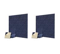 Remingtape Pannello acustico da 32 pezzi con autoadesivo, pannello fonoassorbente da 12 X 12 X 0,4, disco ad alta densità per studio domestico e ufficio, 2