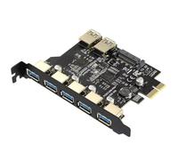 Remingtape Scheda di Espansione PCI-e USB 3.0 A 7 Porte con Connettore di Alimentazione A 15 Pin Adattatore PCIE X1 USB3.0 5 Gbps