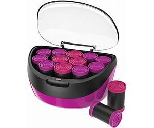 Remington Bigodini Riscaldabili - Interno in cera per un calore più duraturo - Tecnologia ionica ceramica per capelli liberi dal crespo, due misure: 40 mm, 35 mm, nero-rosa, Jumbo H5670
