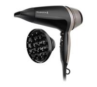 Remington D5715 Asciugacapelli Thermacare Pro, ionico, 2300 W, basso rumore, diffusore e concentratore, portata 85 km/h, nero e grigio