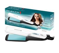 Remington Piastra per Capelli Larga - Shine Therapy: Rivestimento Ceramico con ingredienti microattivi per maggiore brillantezza - Olio di argan marocchino e vitamina E, Display LCD, 150-230°C, S8550