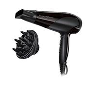 Remington Potente asciugacapelli per uno styling professionale veloce con condizionamento ionico per capelli senza crespo, accessori diffusore e concentratore, 3 impostazioni di calore e 2 velocità e colpo freddo, 2200 W, nero