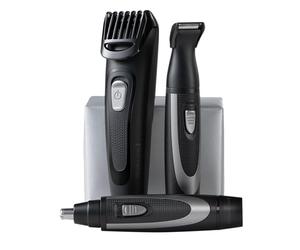 Remington The Works MB905 Kit da 6 pezzi per regolabarba con pettine (2-18 mm), rasoio di precisione con pettine (1-5 mm) e trimmer naso e orecchie, lame in ceramica avanzate, ricaricabile tramite USB