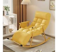 Remium - Sedia a dondolo per soggiorno e camera da letto, comoda, in tessuto tecnico traspirante, con braccioli e schienale regolabile, per giardino o patio